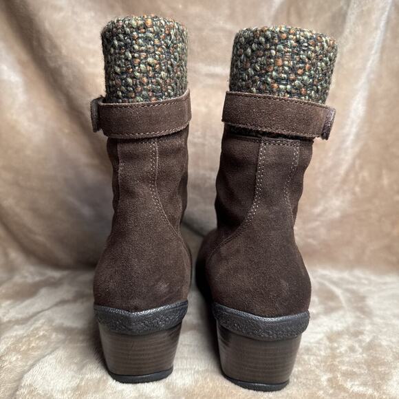 Aquatalia Brown Suede leather Waterproof Wedge Heel Zip Boots Women’s Size‎ 7.5 - Picture 4 of 8